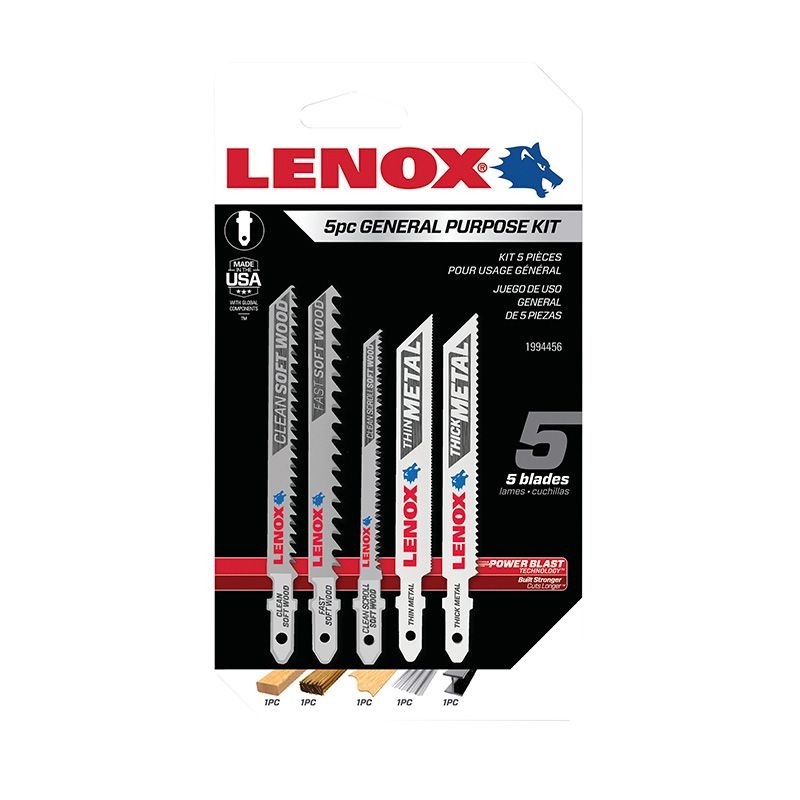 LENOX - JIGSAW BLADE KIT T-SHANK ASSORTED 5 PIECE