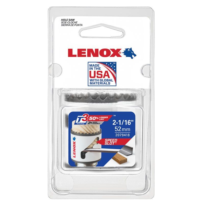 LENOX - HOLESAW, 52mm BI METAL SPEED SLOT