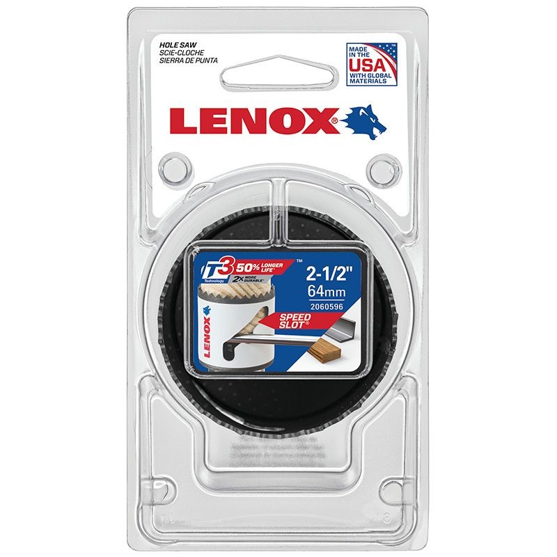 LENOX - HOLESAW, 64mm BI METAL SPEED SLOT