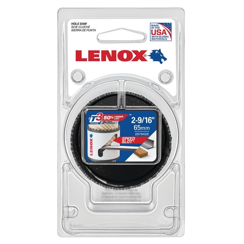 LENOX - HOLESAW, 65mm BI METAL SPEED SLOT