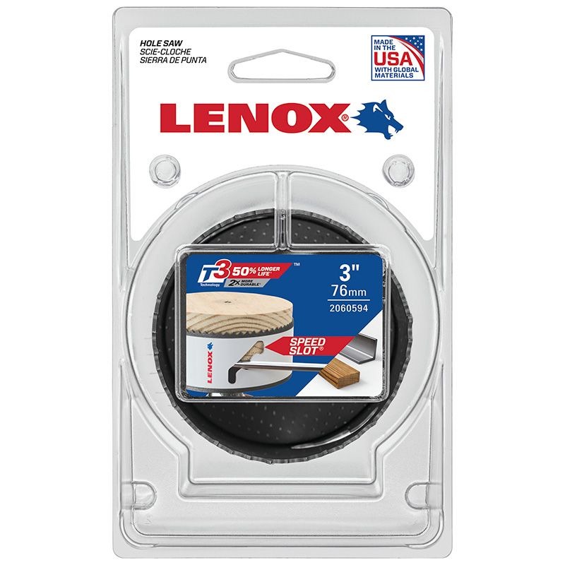 LENOX - HOLESAW, 76mm BI METAL SPEED SLOT