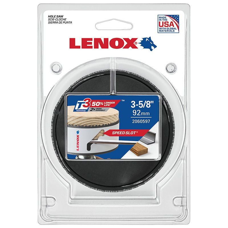 LENOX - HOLESAW, 92mm BI METAL SPEED SLOT