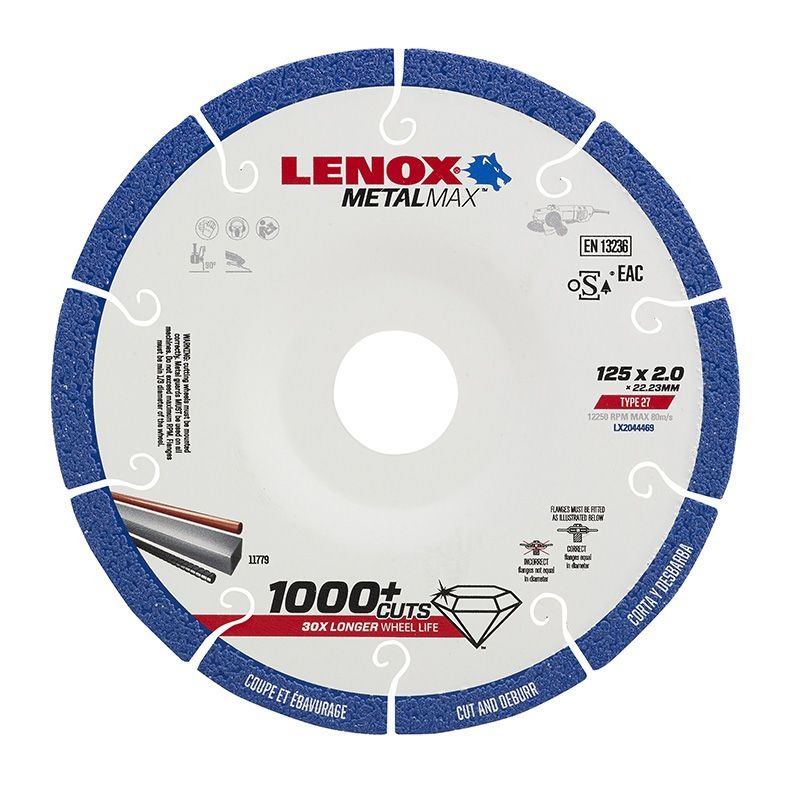 LENOX - BLADE, METAL CUT OFF WHEEL CUT'N'DEBURR, 125 x 22.2 x 2mm