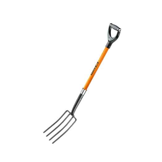 Bahco Digging Fork - D Handle with soft grip. Handle shaft with profile for safe non-slip grip. Head made of C45 steel, welded. Hardened powder coated steel prongs . Chromium plated collar for added strength.