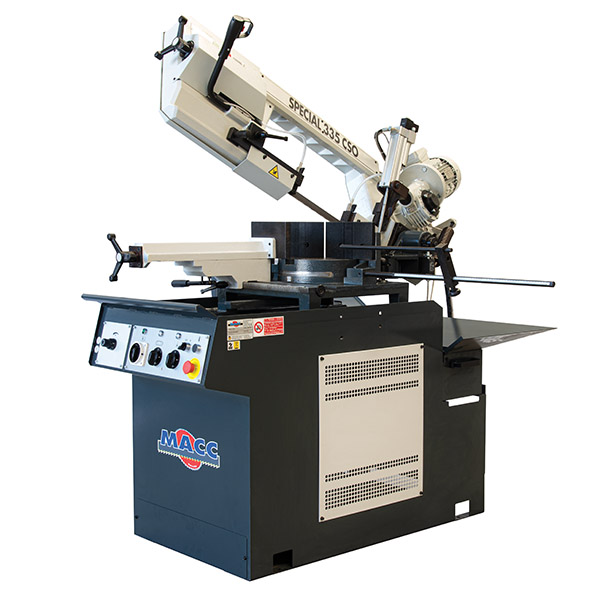 MACC BANDSAW, 260MM CAP, SWIVEL HEAD, DUAL MITRE, 415V 3PH, HYD DOWNFEED