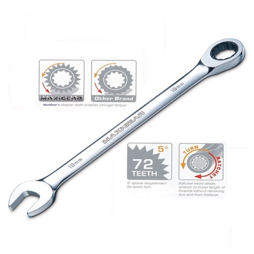 MAXIGEAR WRENCH RATCHETING COMBINATION 1-1/8 SAE 28.56mm