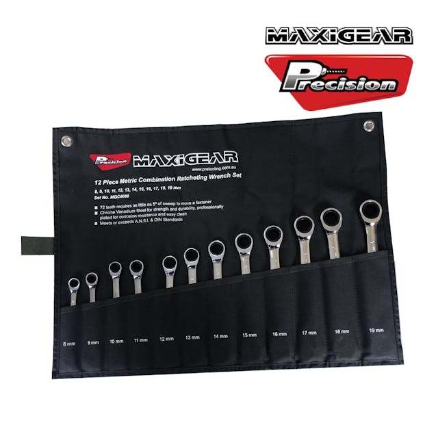 MAXIGEAR WRENCH RATCHETING COMBINATION 12 PIECE METRIC SET