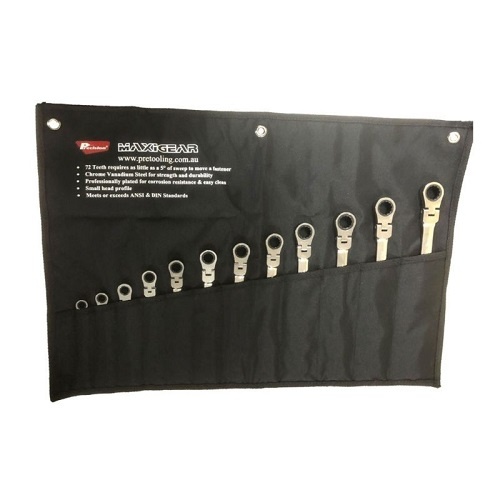 MAXIGEAR WRENCH RATCHETING FLEX-HEAD 13 PIECE SAE SET