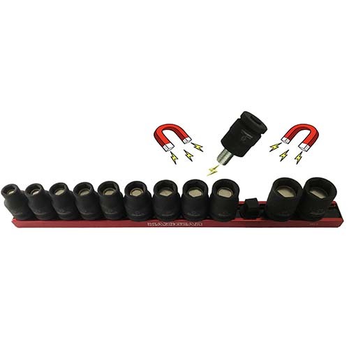 MAXIGEAR SOCKET SET IMPACT DEEP MAGNETIC 12 PC MM 1/4 DR