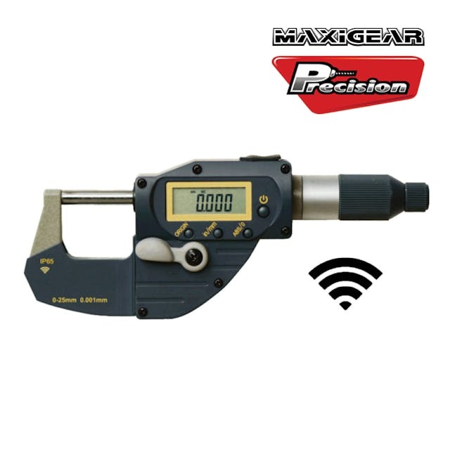 MAXIGEAR MICROMETER OUTSIDE DIGITAL BLUETOOTH IP65 0-25mm & 0-1 inch