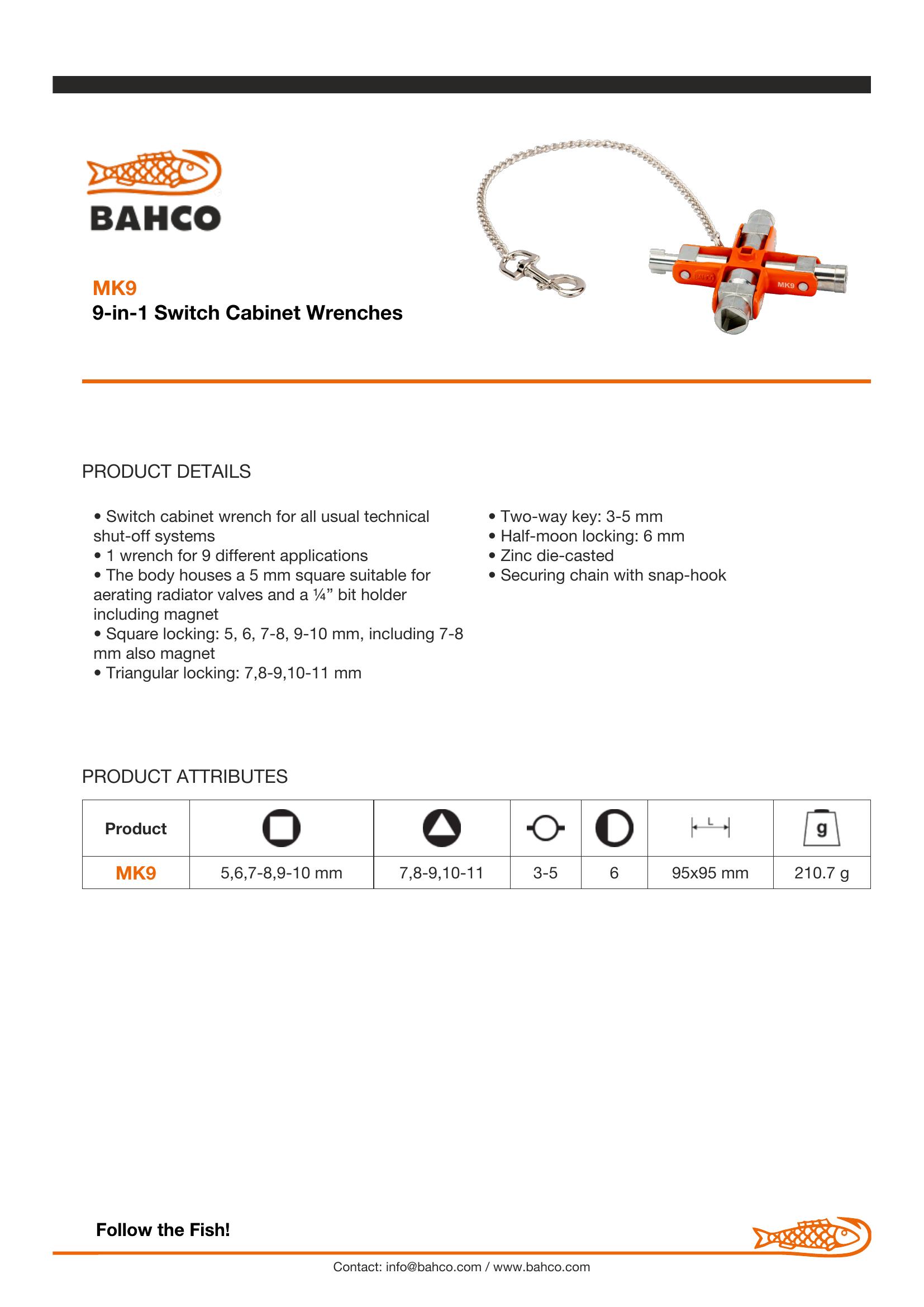 Bahco 9-in-1 Switch Cabinet Wrenches - Image 5