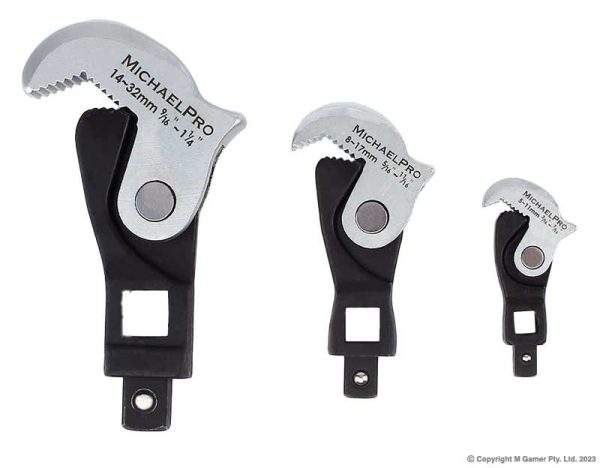 Michael Pro - Set of 3 Auto Adjusting Crowfoot Wrench Adapters