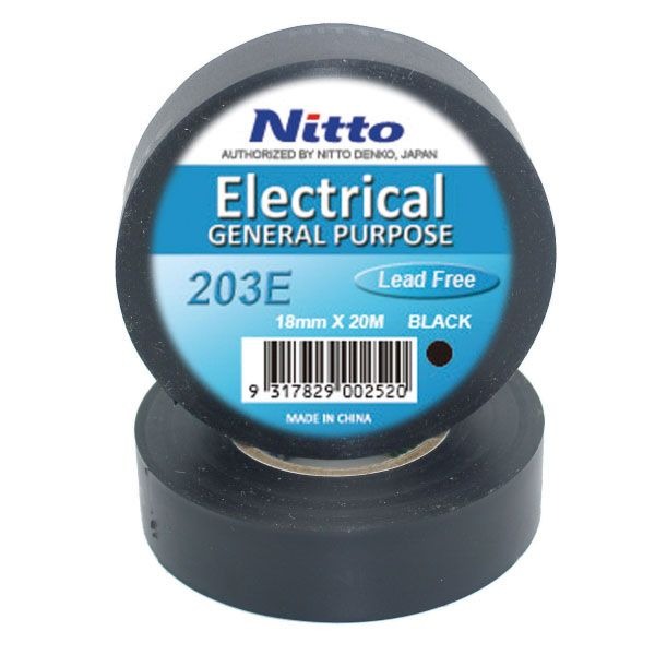 NITTO - TAPE #203 0.18 x 18mm x 20m BLACK