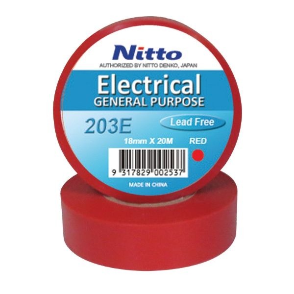 NITTO - TAPE #203 0.18 x 18mm x 20m RED