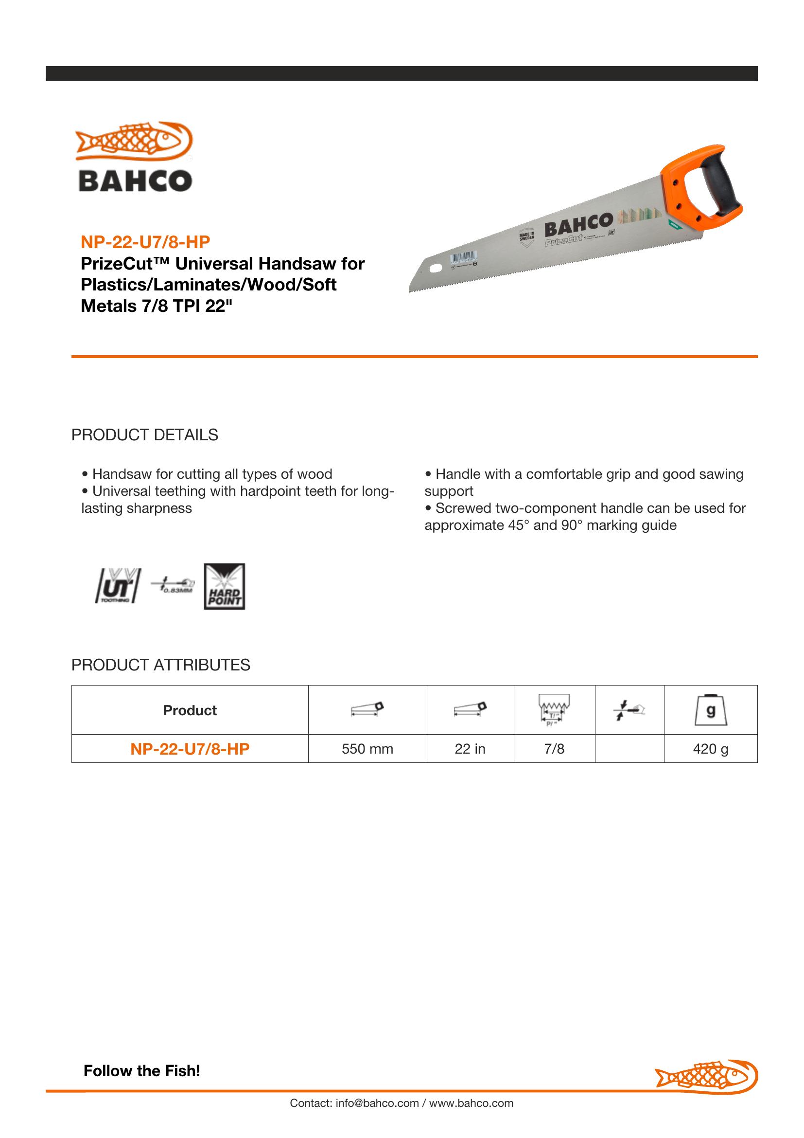 Bahco Economy handsaw 22" - Image 3