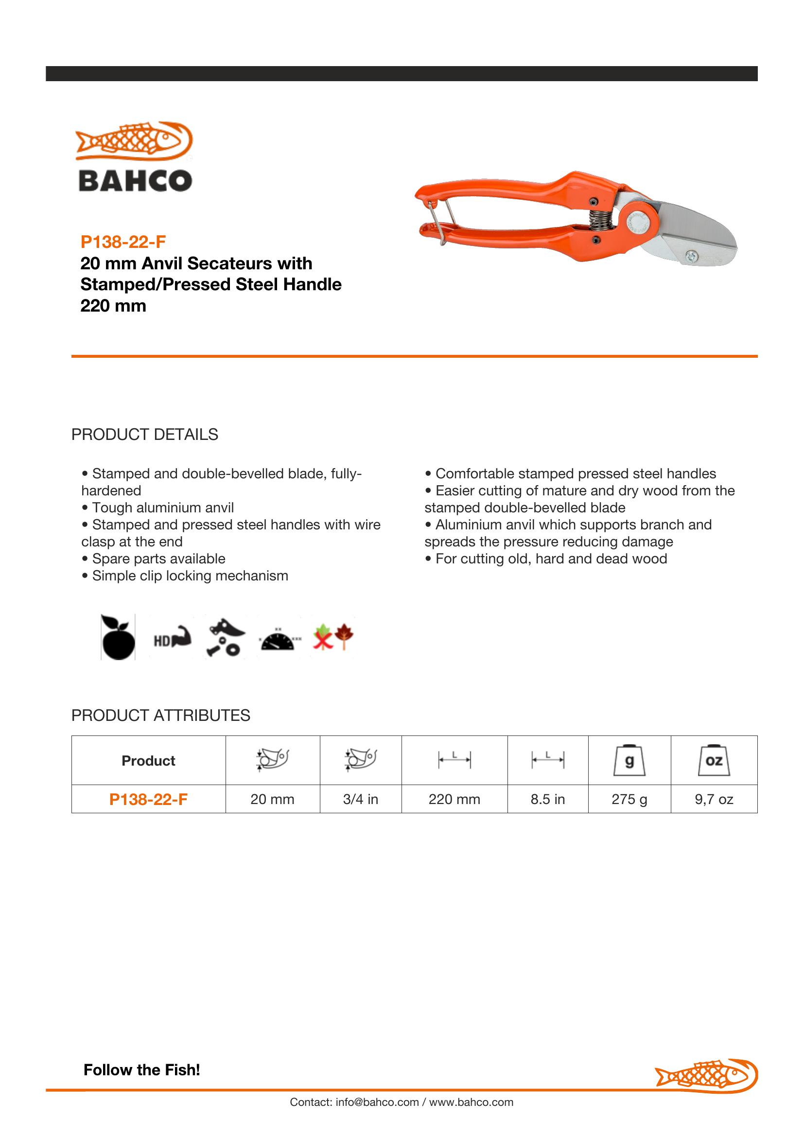Bahco Anvil cut - special steel handles - Image 6
