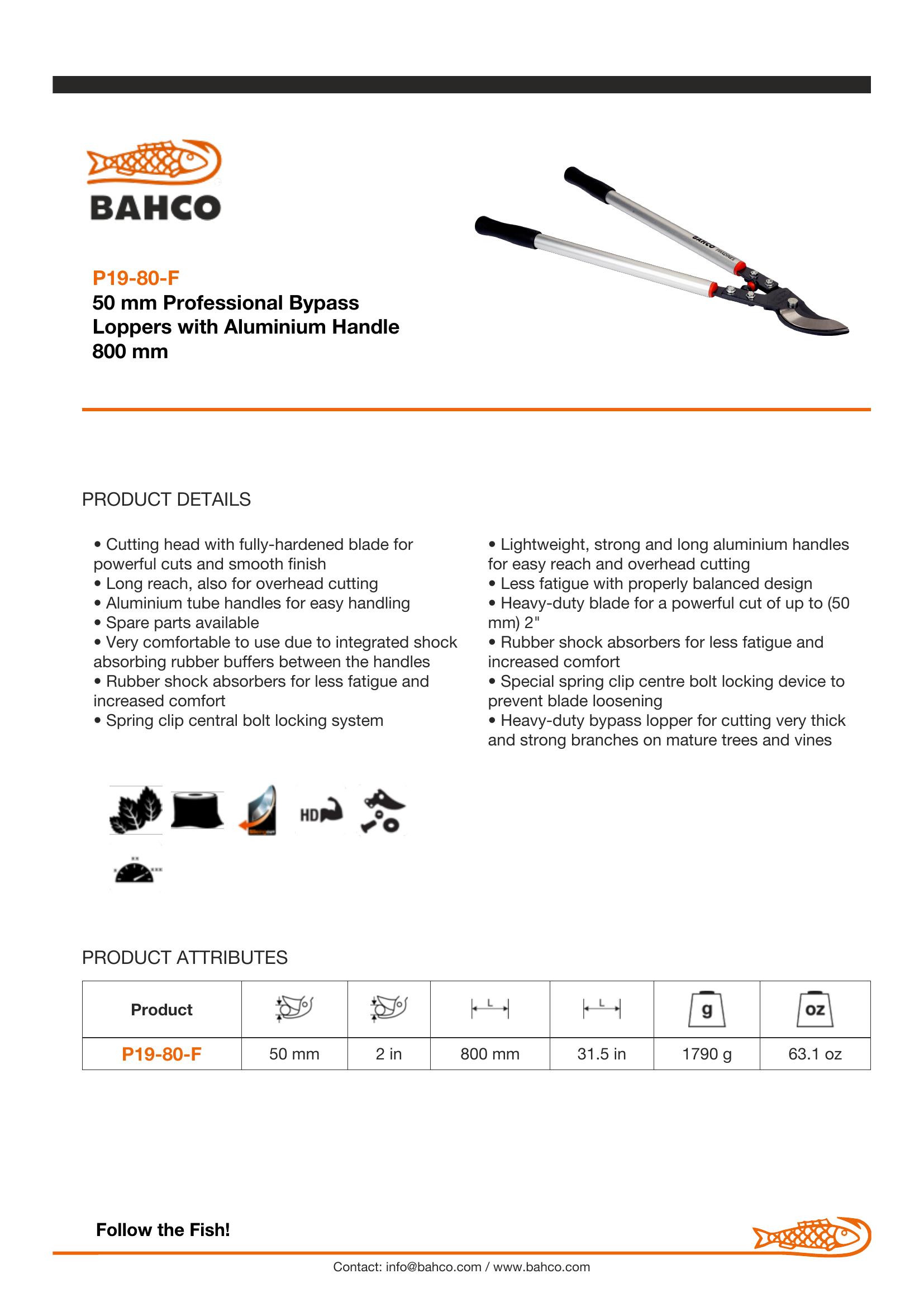 Bahco By-pass, aluminium handles, rubber grip - Image 6