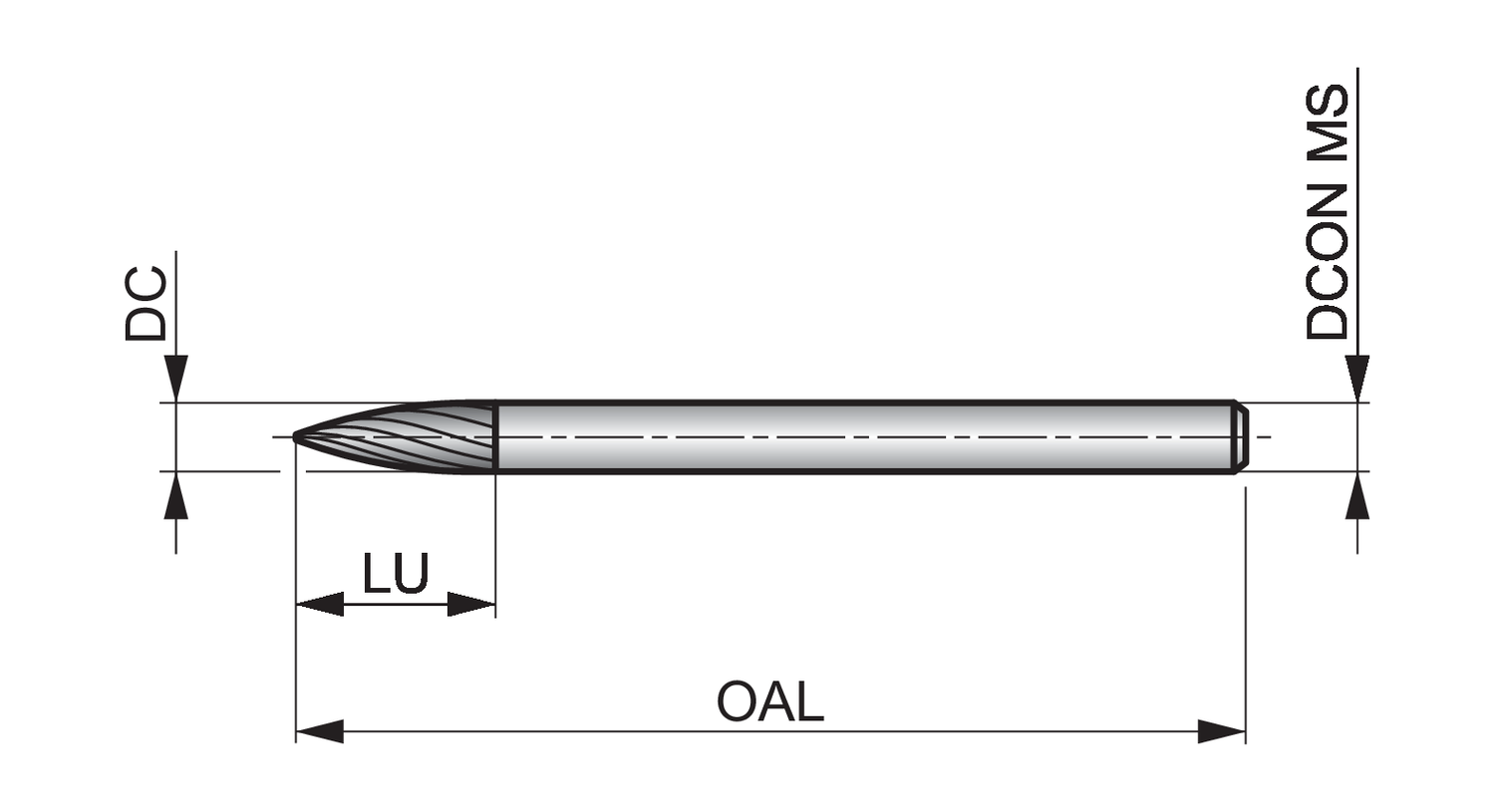 DORMER P5133.0X3.0X8.0 Rotary Burrs - Image 2