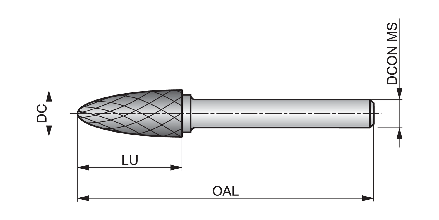 DORMER P7119.6X6.0 Rotary Burrs - Image 2