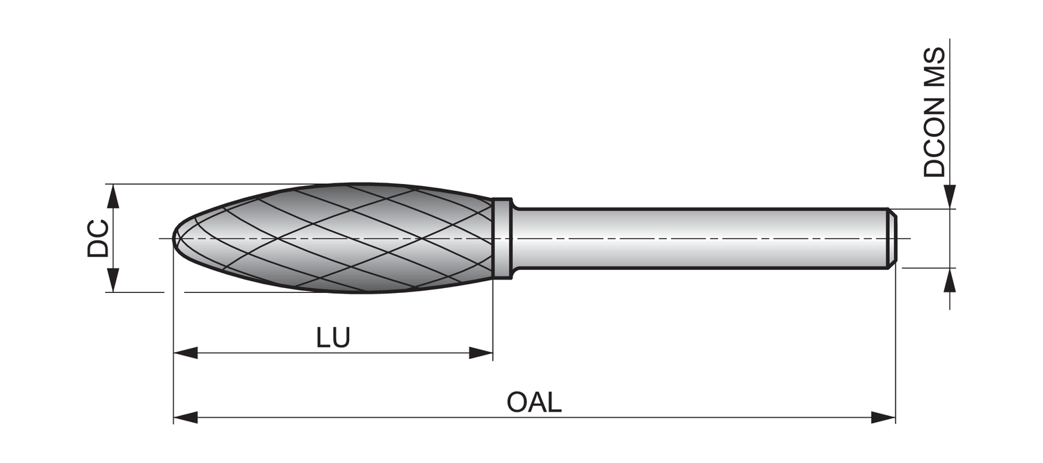 DORMER P71512.7X6.0 Rotary Burrs - Image 2