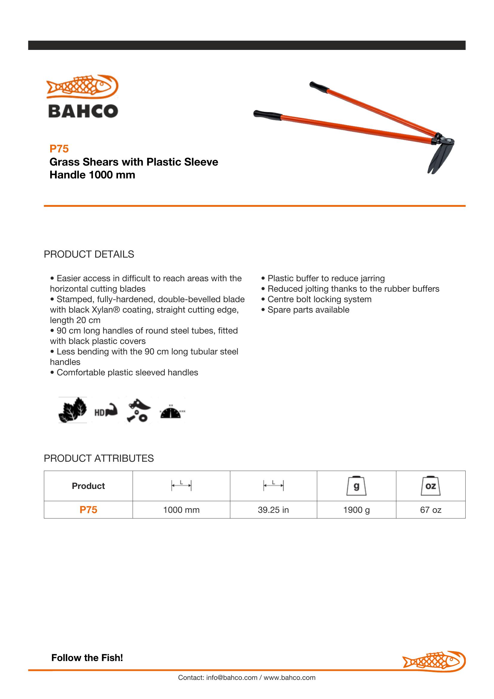 Bahco Edge shears, 90cm long handles - Image 2