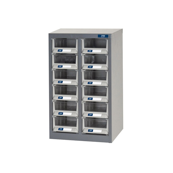 ITM PARTS CABINET, METAL A6 12 DRAWERS 362W x 265D x 571H