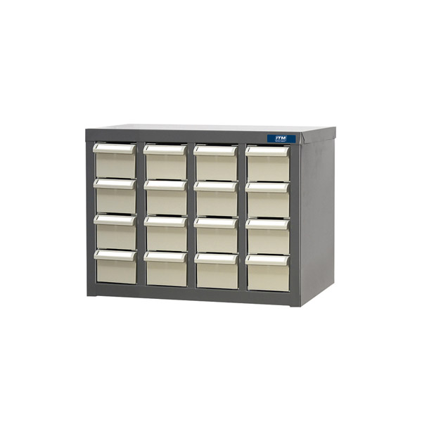 ITM PARTS CABINET, METAL, A8 16 DRAWERS 466W x 222D x 350H