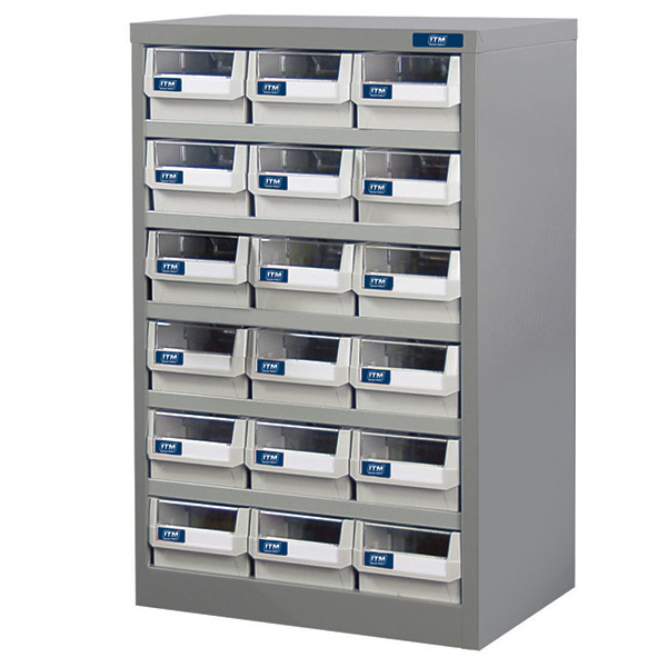 ITM PARTS CABINET, METAL HD 18 DRAWERS 550W x 400D x 880H