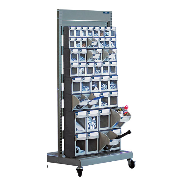 ITM MOBILE FLIP OUT BIN DISPLAY STAND, COMPLETE
