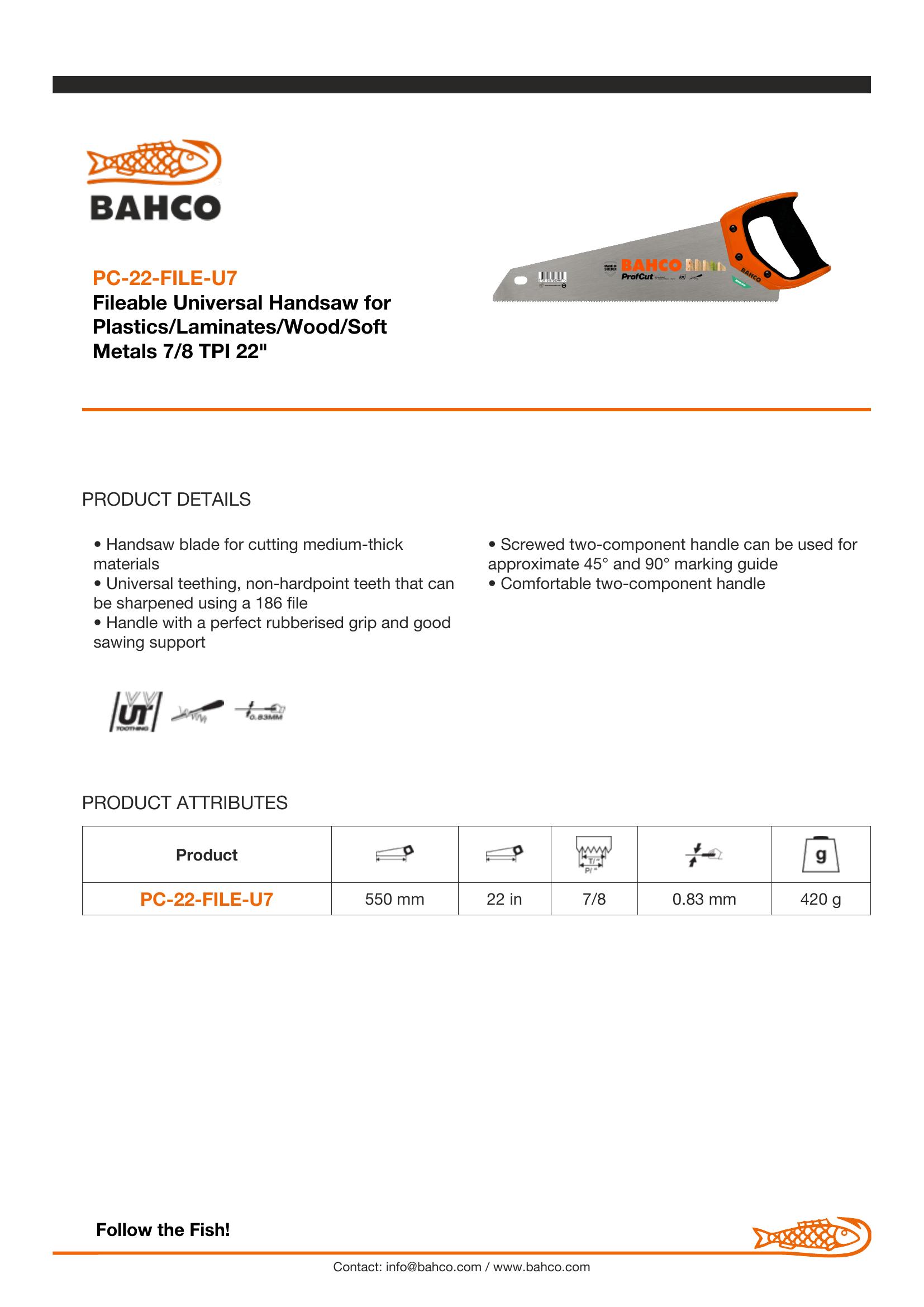 Bahco Handsaw - fileable - Image 5