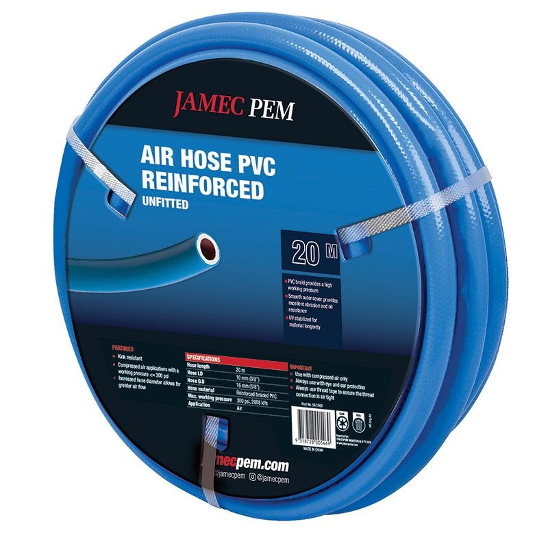 JAMEC PEM - AIR HOSE, PVC REINFORCED 10mm x 20m