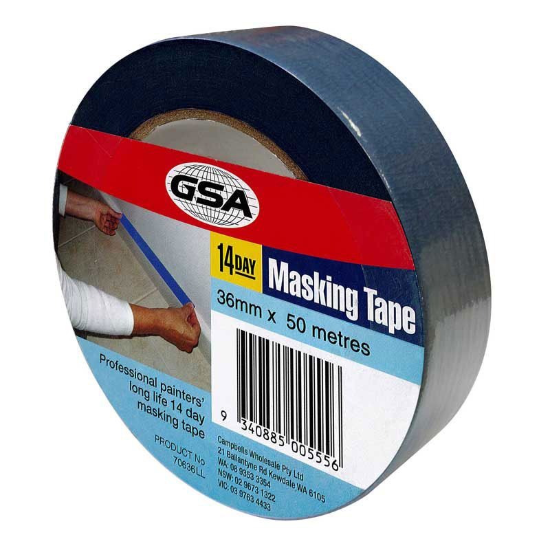 GSA - MASKING TAPE, LONG LIFE BLUE 36mm x 50m