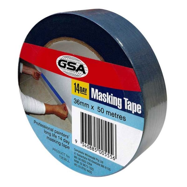 GSA - MASKING TAPE, LONG LIFE BLUE 36mm x 50m