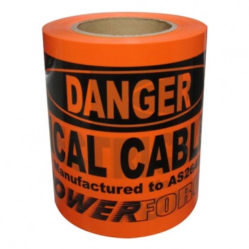 POWERFORCE - TAPE MAINS MARKER-NON DETECT ELECTRICAL ORANGE 100m