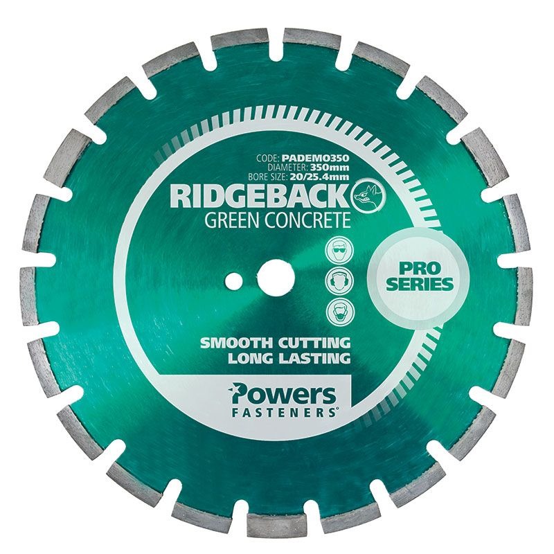 POWERS - DIAMOND BLADE, ABRASIVE GREEN 350mm, DEMOLITION