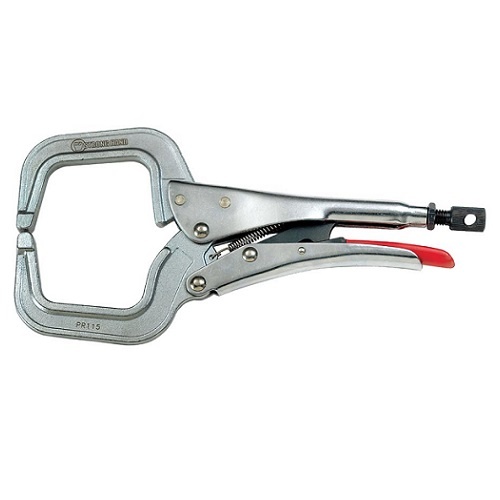 STRONGHAND PLIERS LOCKING C-CLAMP 165mm LENGTH WITH PAD ENDS