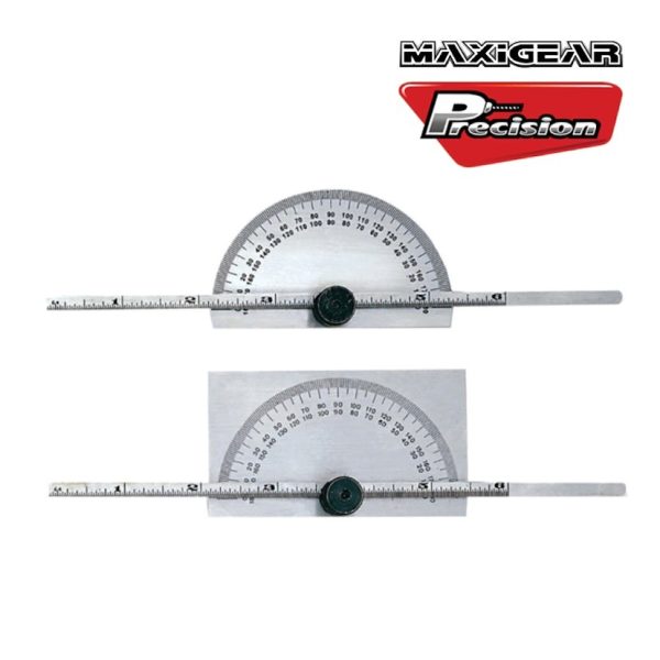 MAXIGEAR PROTRACTOR DEPTH GAUGE SQUARE HEAD 0-180 DEGREE 150mm
