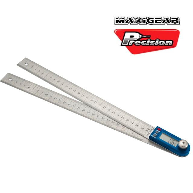 MAXIGEAR PROTRACTOR DIGITAL 0-360 DEGREE 200mm RULE 1mm GRADUATIONS