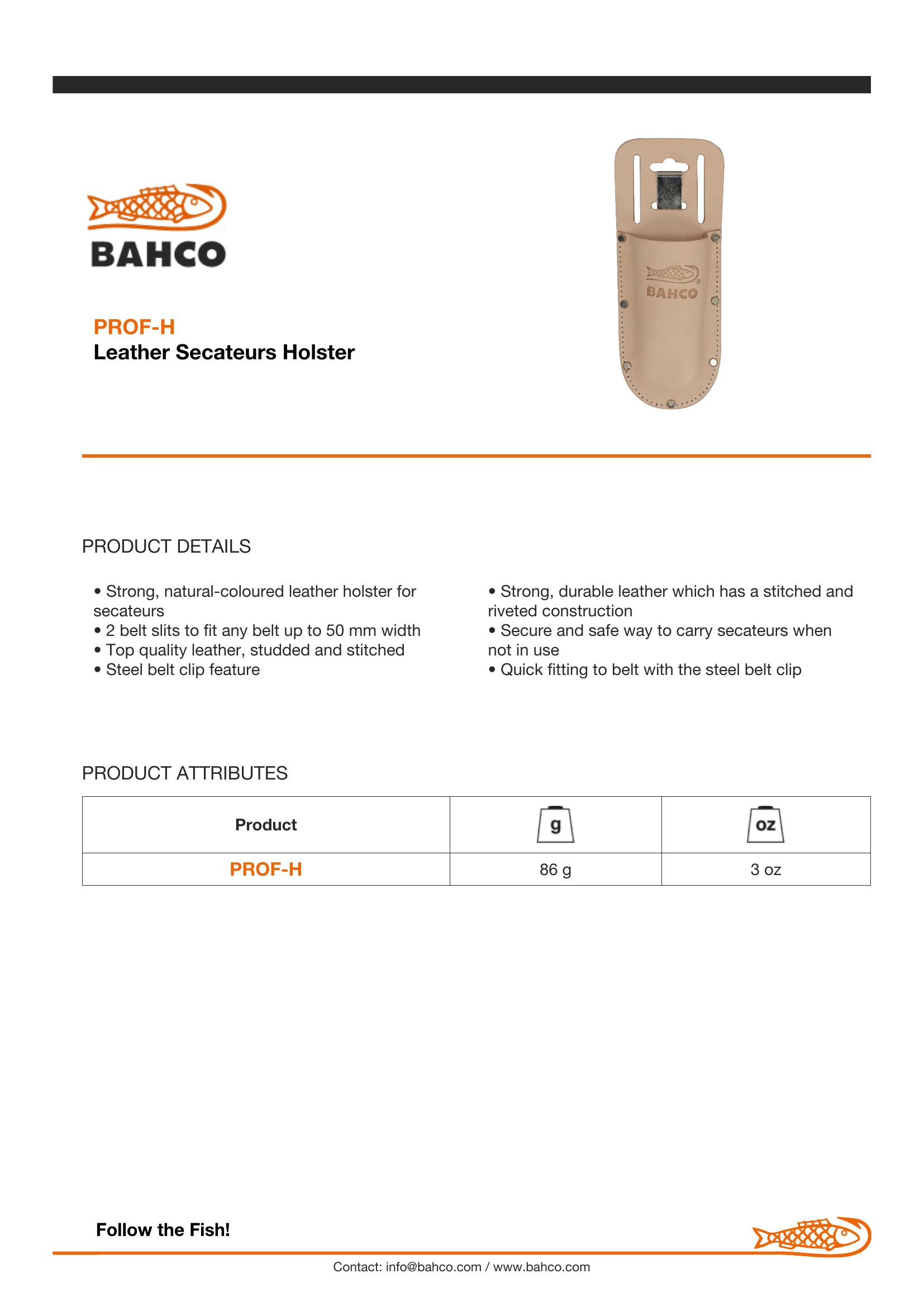 Bahco Leather Holster for secateurs and folding pruning saw - Image 2