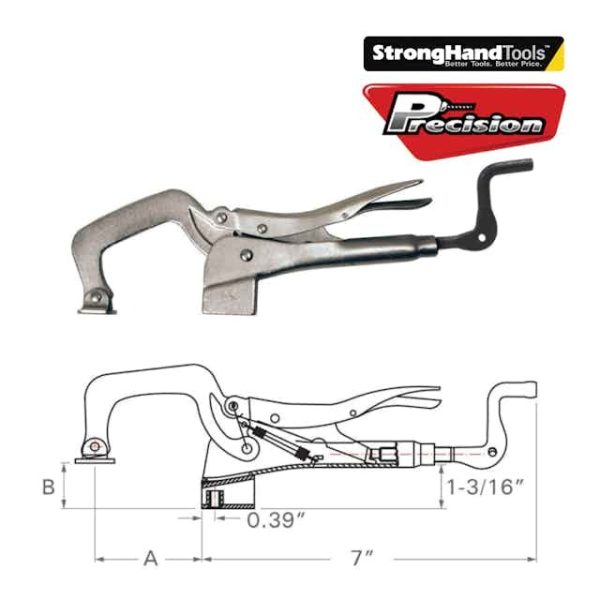 STRONGHAND CLAMP C TABLE MOUNT LOCKING 95mm CAPACITY M8 THREAD