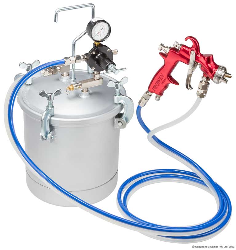 Prowin Tools - 2.5mm 10 Ltr Pressure Feed Spray Gun System