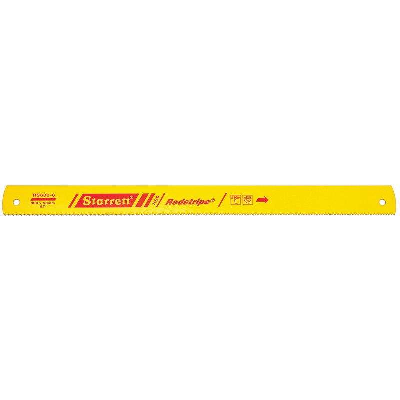 Starrett Power Hacksaw Blades Bi-Metal 600mm x 50mm x 2.5mm x 6TPI (SINGLES) RS600-4 Solid High Speed Steel Power Hacksaw