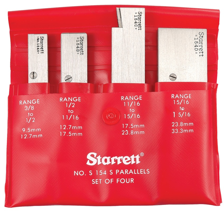 Starrett - Set Of 4 Parallels Sizes A/B/C/D In Case