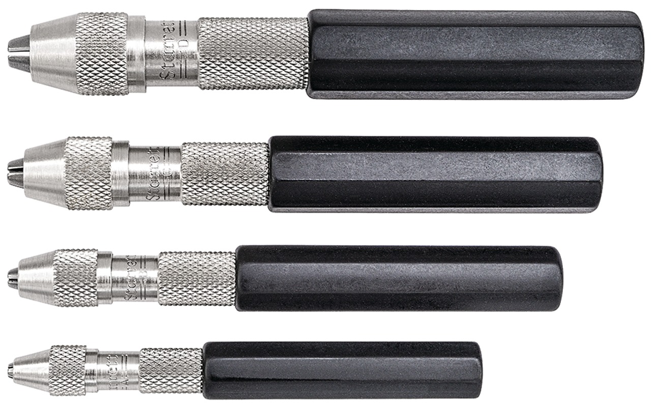 Starrett Pin Vise Set Sizes 166A/B/C/D W/ Case S166Z Pin Vise Set