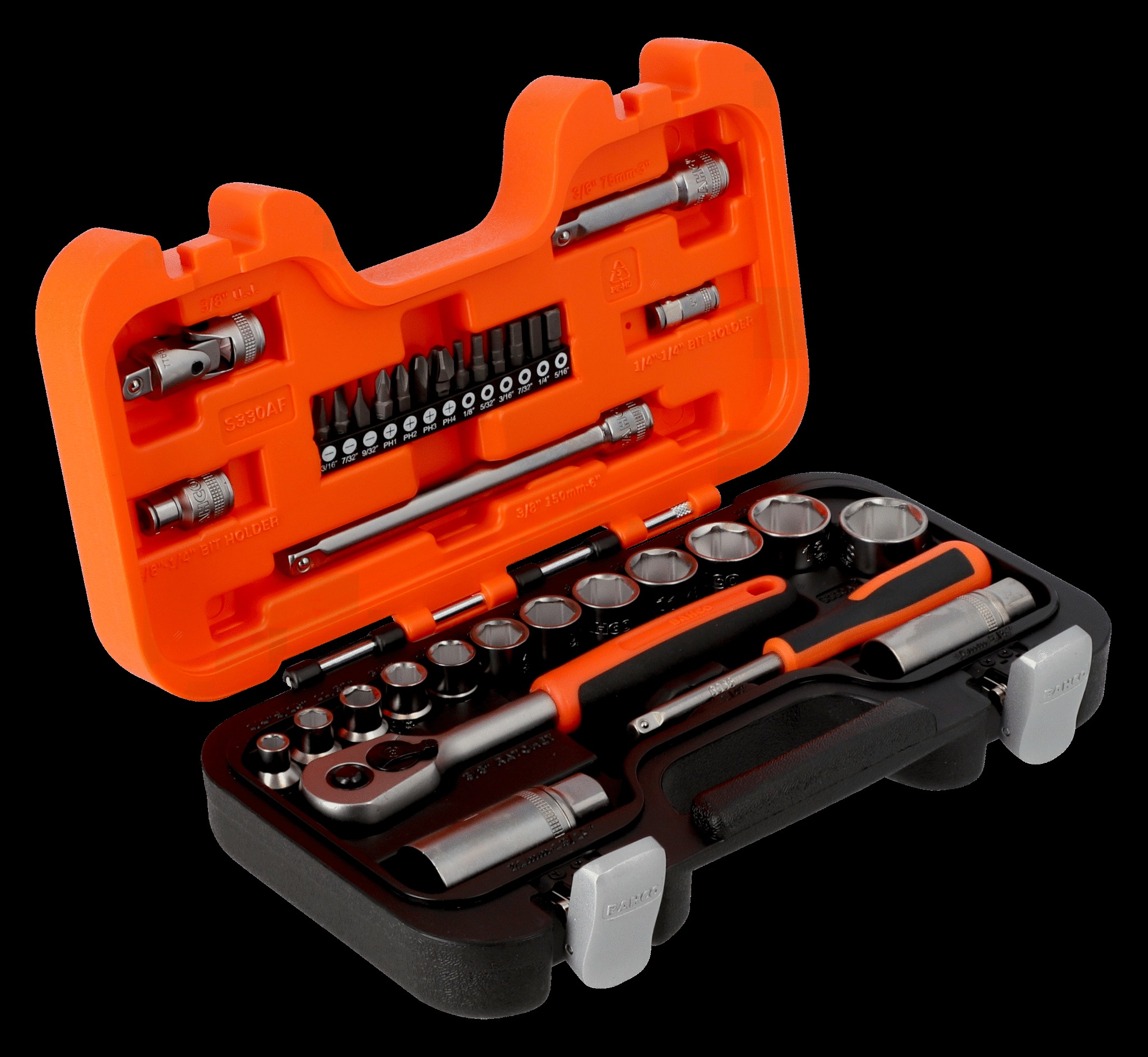 Bahco 1/4" & 3/8" Socket Set, Inches