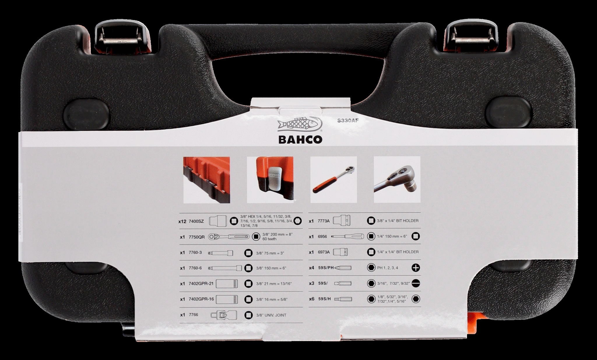 Bahco 1/4" & 3/8" Socket Set, Inches - Image 4