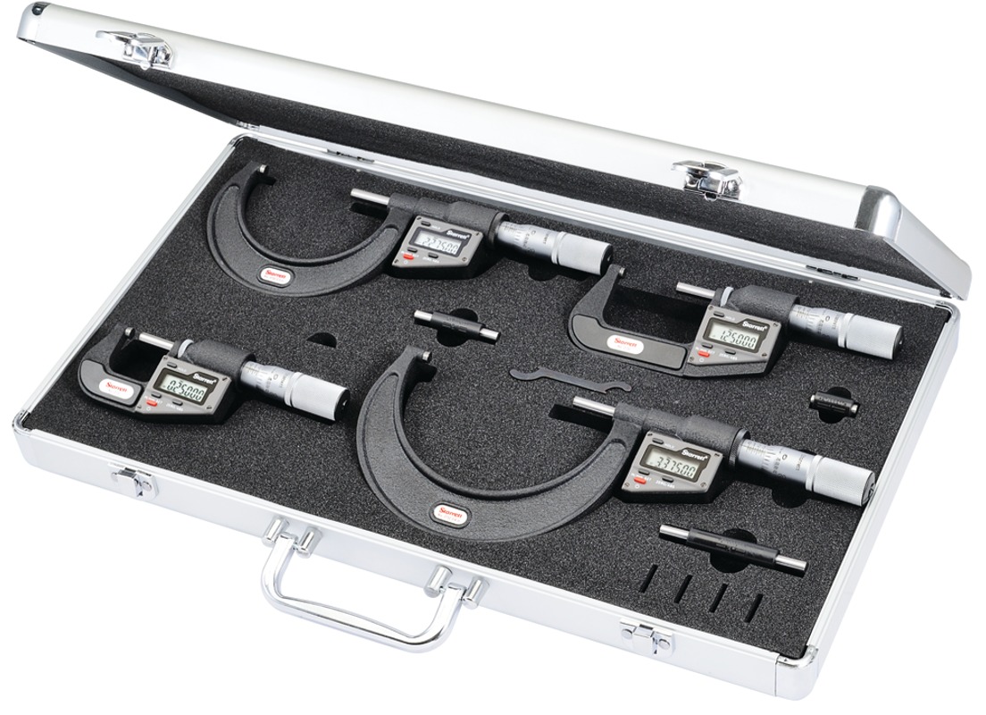 Starrett ELECTRONIC MICROMETER SET- 0-4 S3732BXFLZ Electronic Outside Micrometer Set