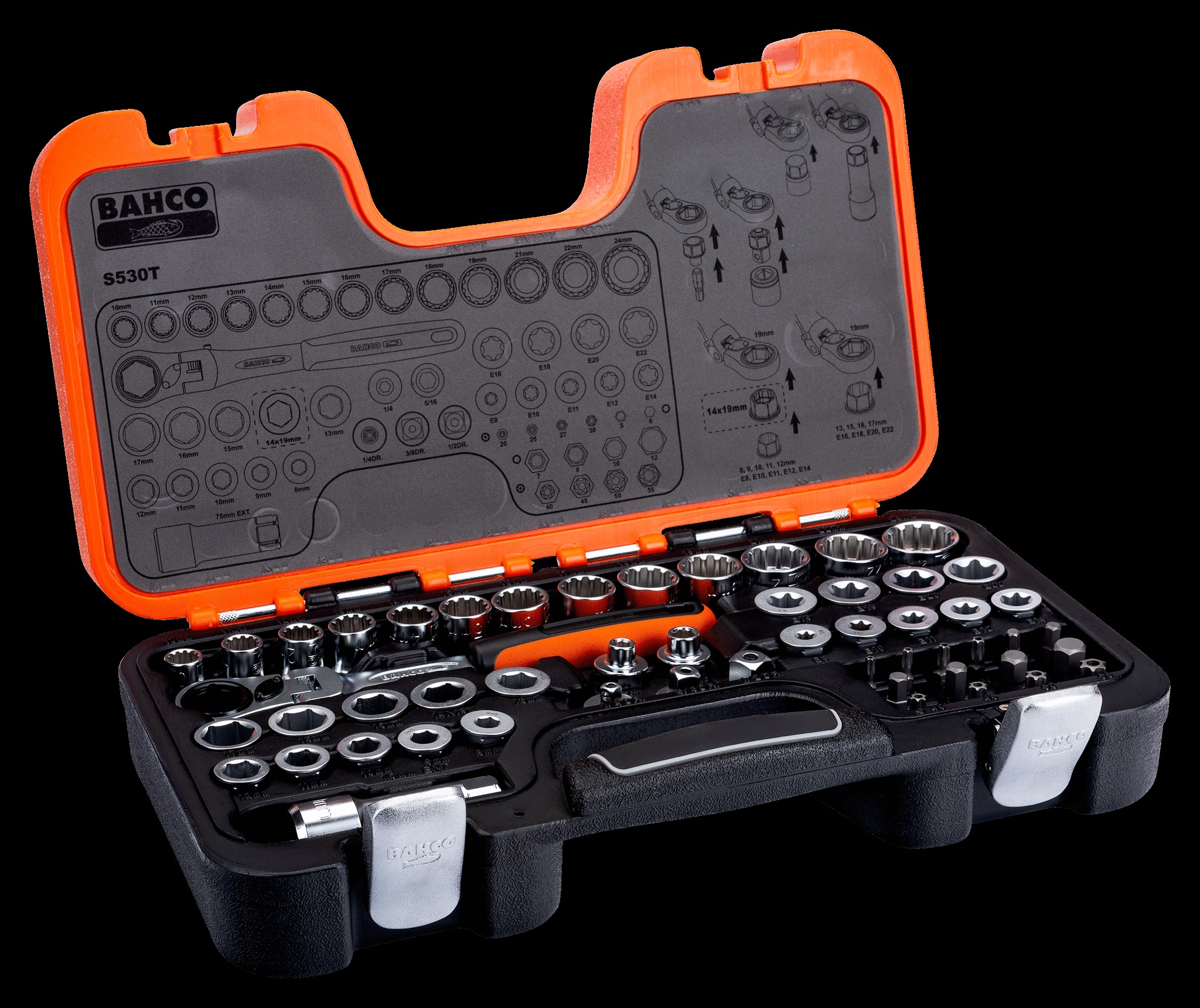 Bahco Pass Through Socket Set,53 Pcs