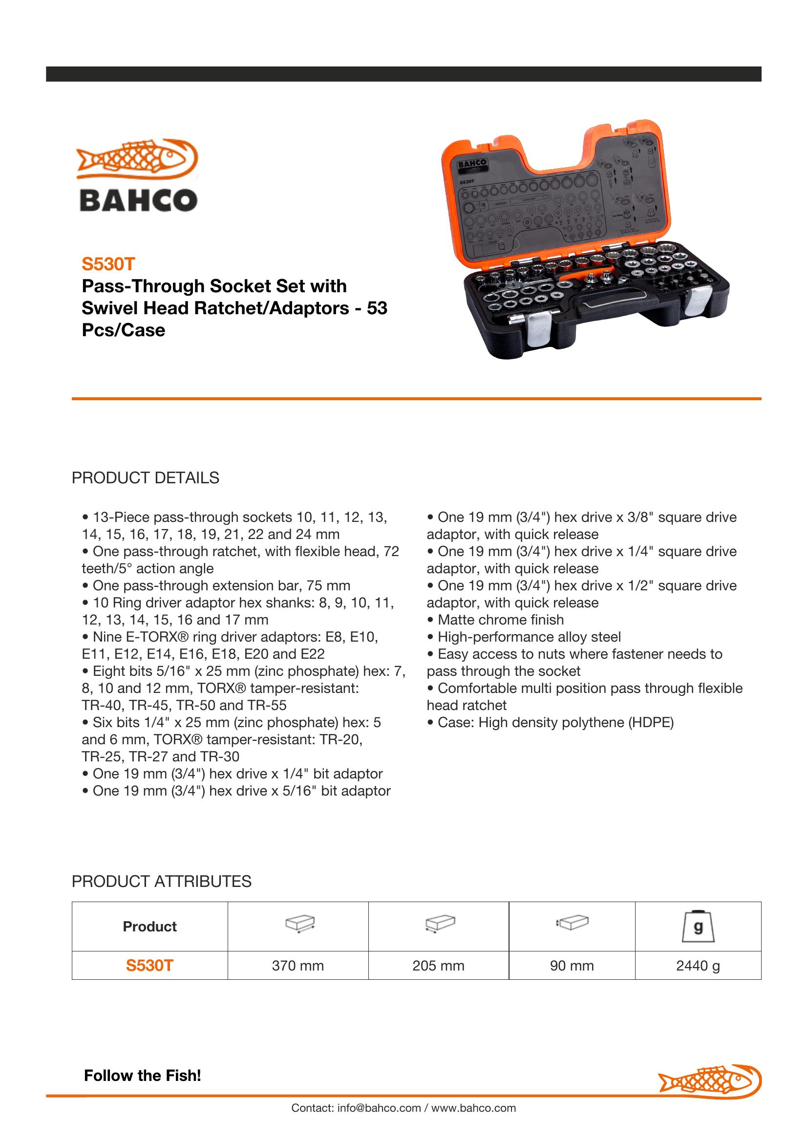 Bahco Pass Through Socket Set,53 Pcs - Image 6