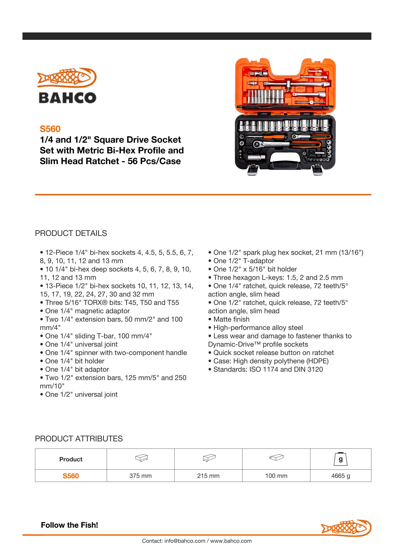 Bahco Socket Set 1/4" & 1/2" - Image 5